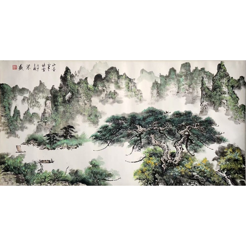 山水画51881  梁盛（款）