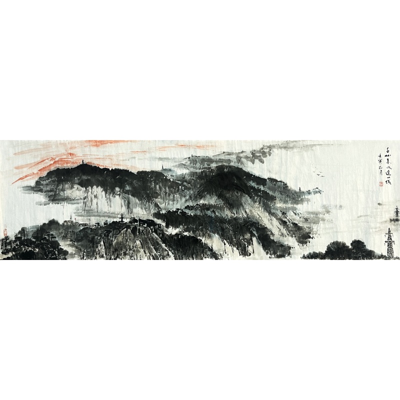 千山万水连一线 刘进海(款）6098