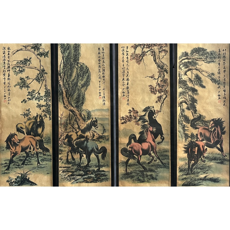 八骏图 陈少梅（款）8546