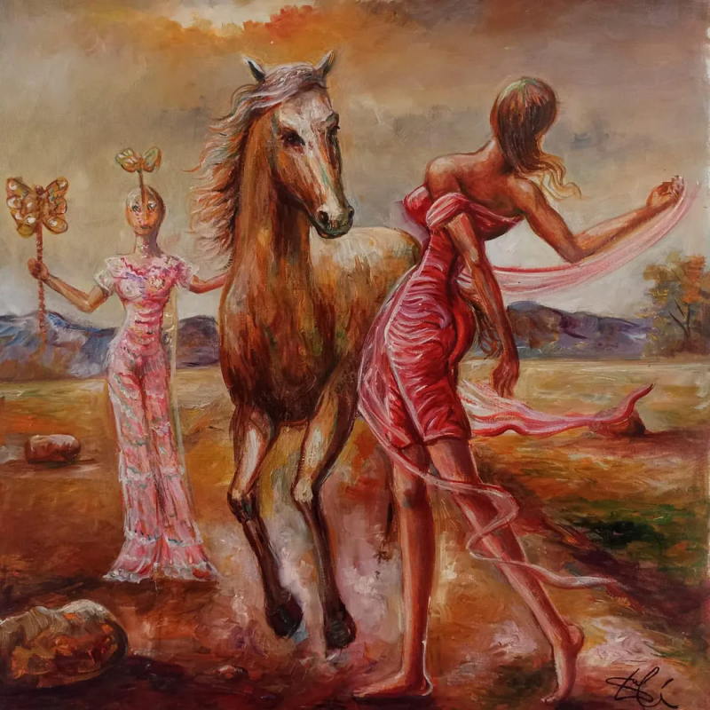 萨尔瓦多·达利 西班牙 1904 - 1989 布上油画 风格：马格利特 & 达利 超现实主义  WD31006