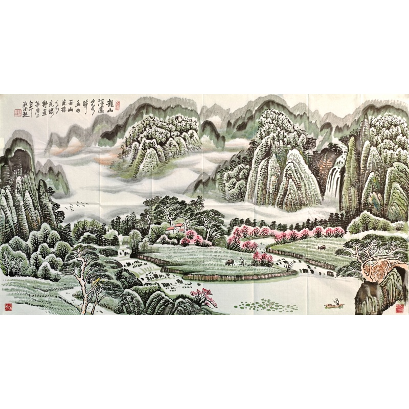 龙山深处泉声幽，四面山光接水光 刘德超（款）8281