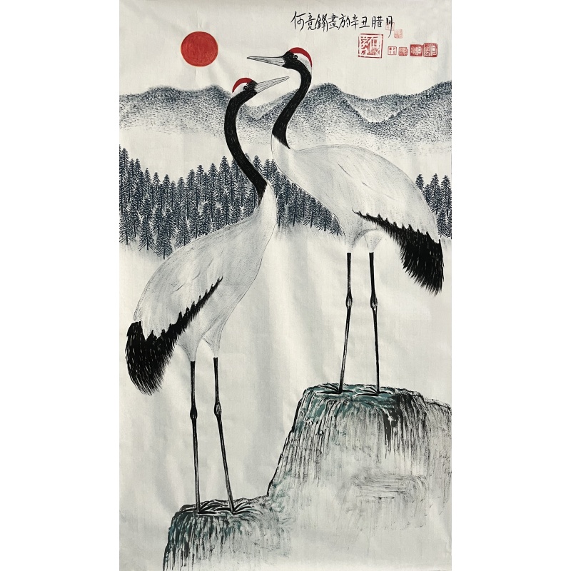 双鹤图 何竞锋（款）7311
