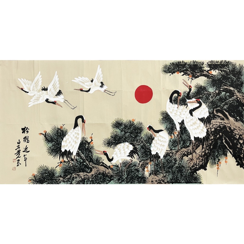 松鹤延年  齐白石（款）7309