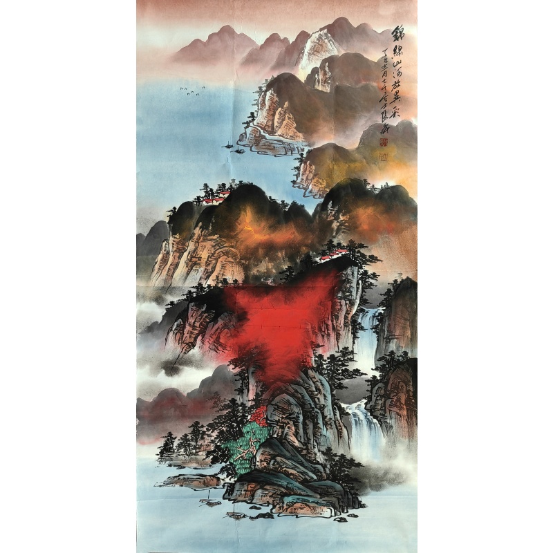锦绣山河放异彩 张大千（款） 6922