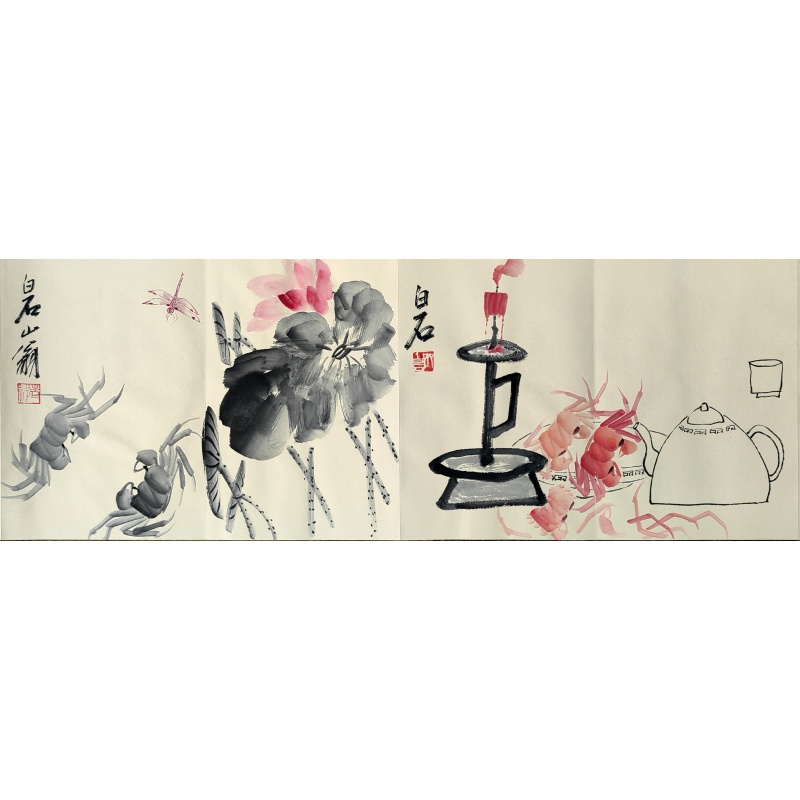 花鸟册页 齐白石（款）8476