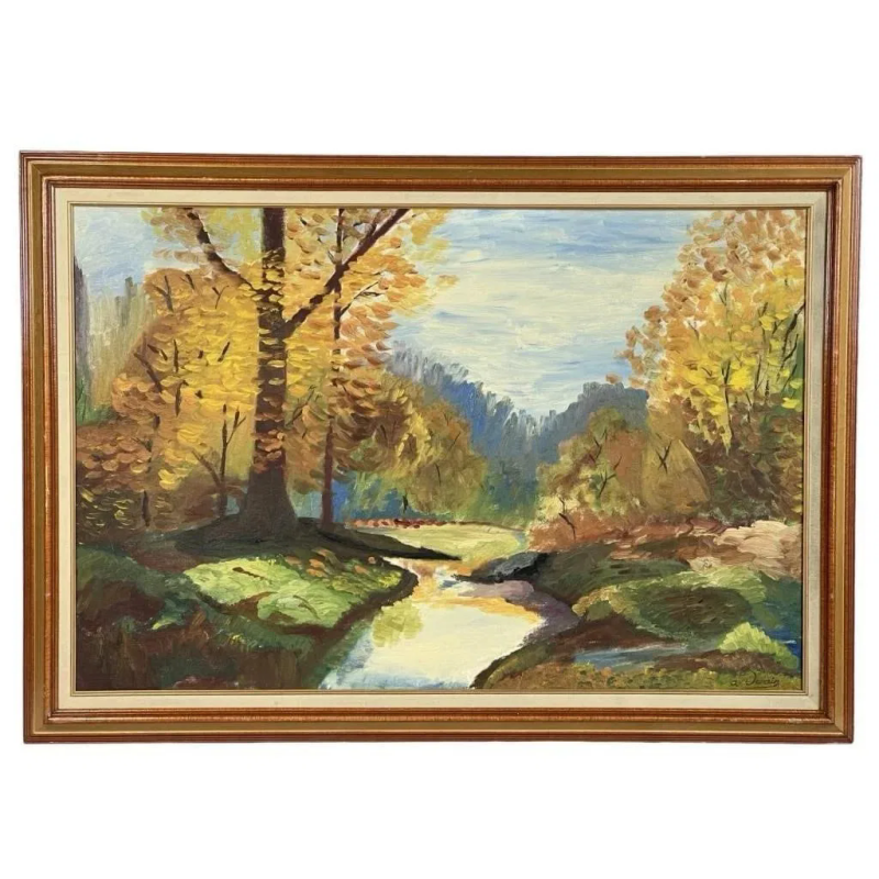秋天的风景油画   WD31010
