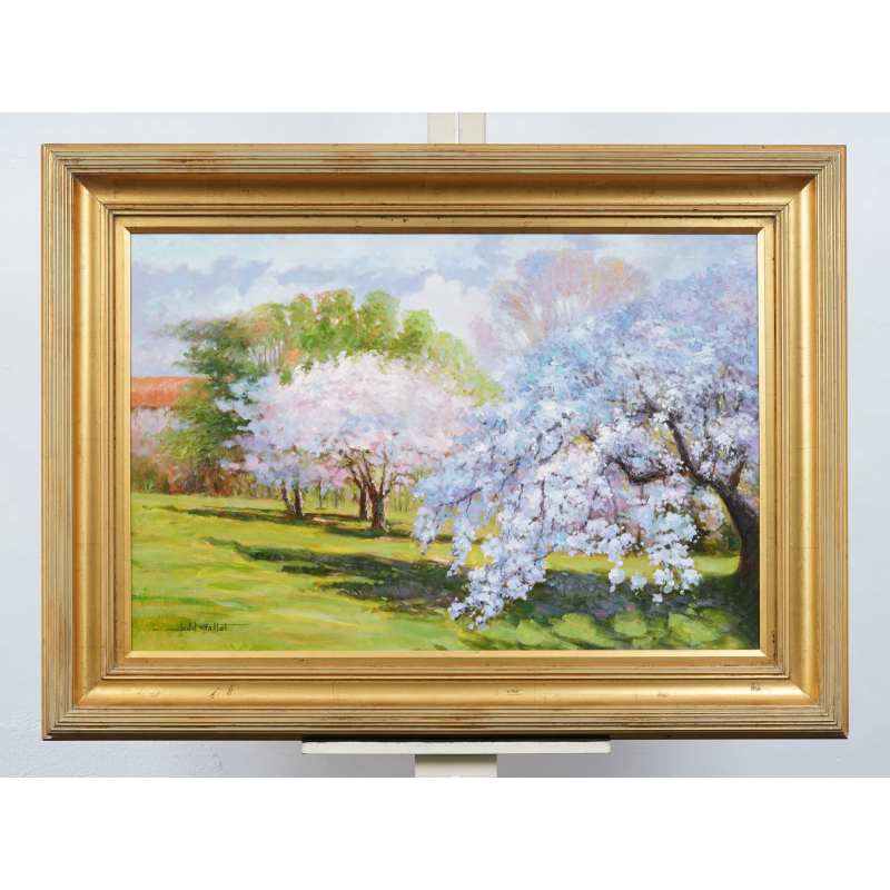 贾德·加勒特签名大型复古美国印象派风景原作油画  WD31012