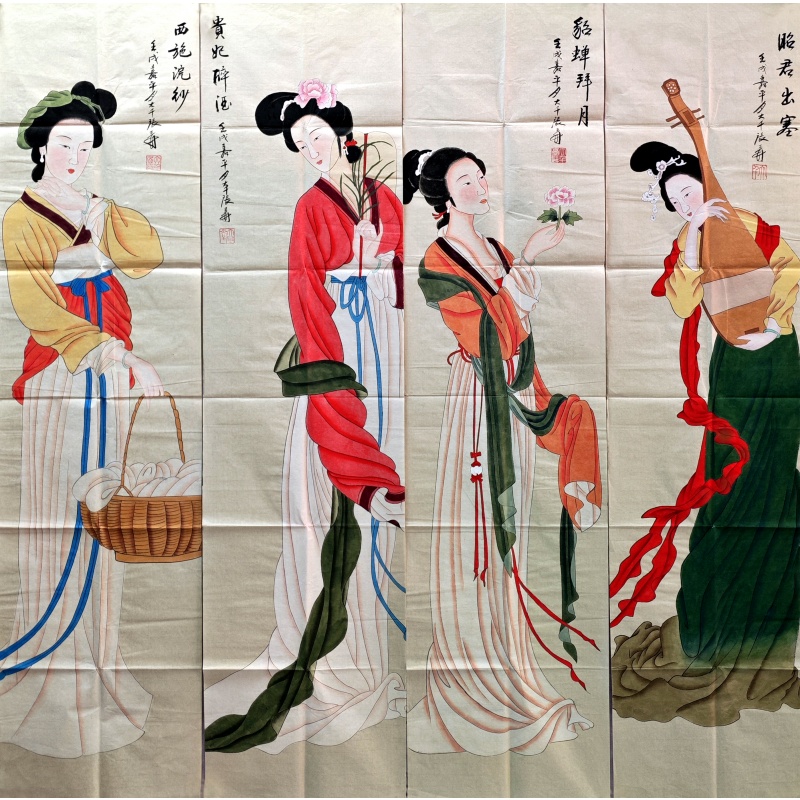 四大美女   张大千（款）   51736