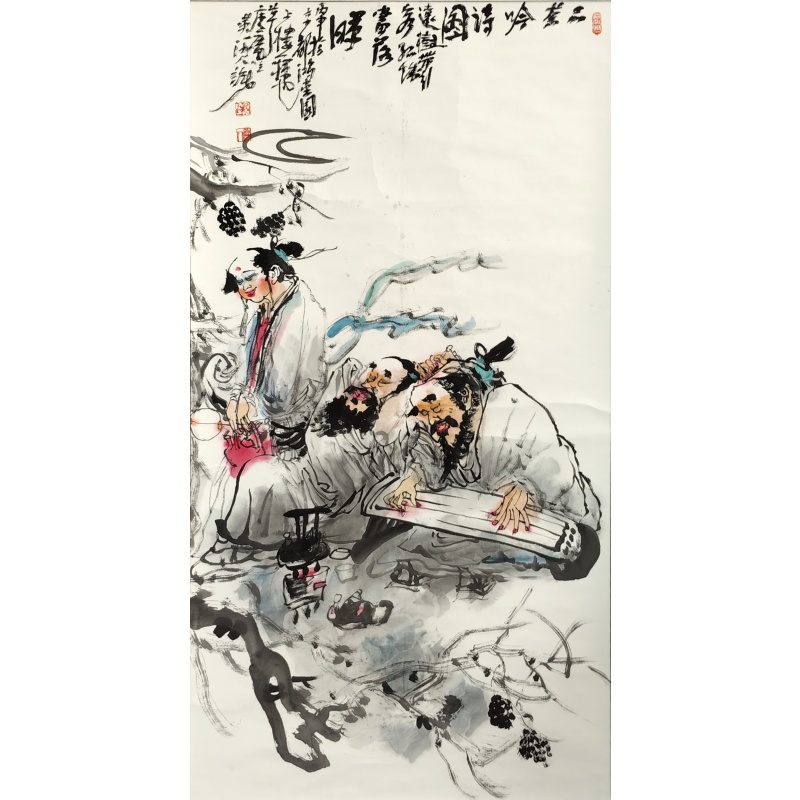 品茶吟诗 黄河人（款) 5148