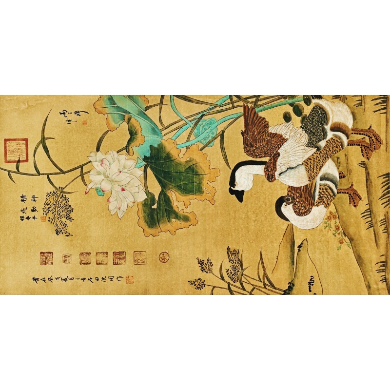 花鸟图 沈周（款）6170