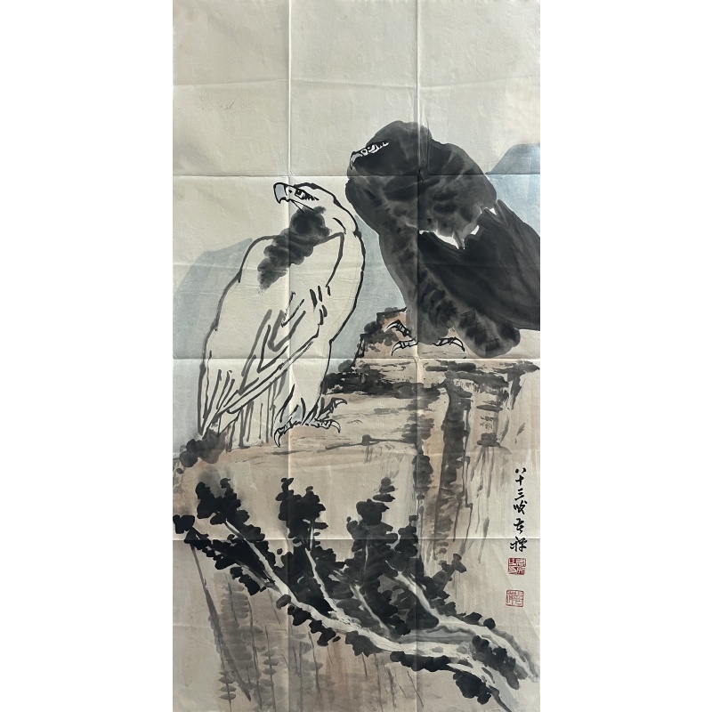 双鹰 李苦禅（款）8391 