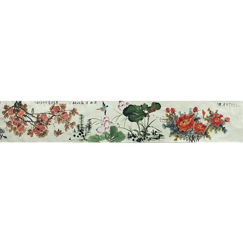 翰林千秋山水画 胡英子、孙庆华、窦连场，刘南良（款）7148