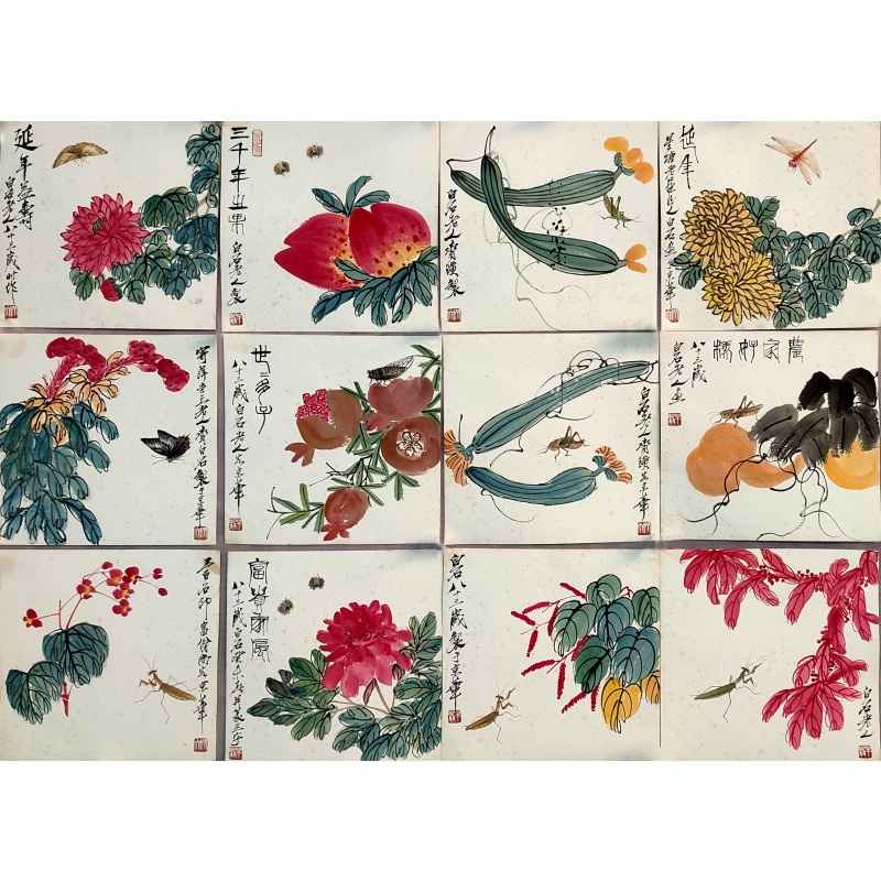花卉草虫十二帧 齐白石（款）6677