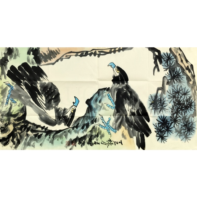 双鹰图 李苦禅（款）8433