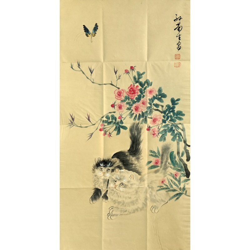 猫戏图 孙菊生（款）8158