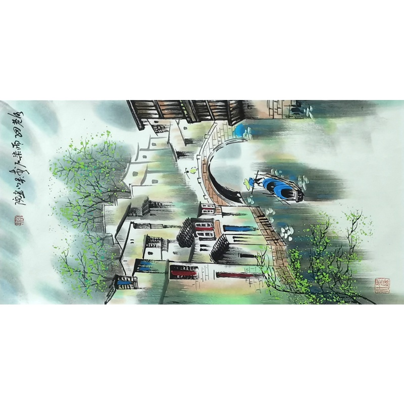 江南水乡 陆染石（款）8752