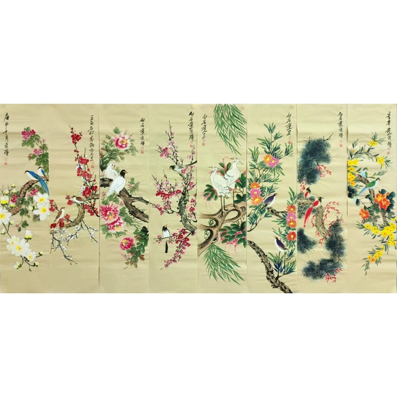 花鸟八条屏   齐白石（款）   51329
