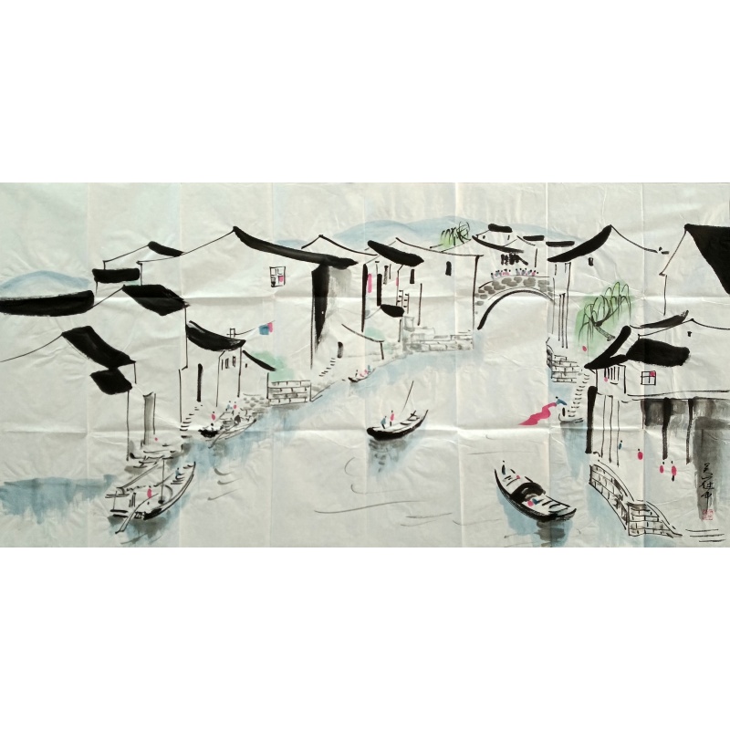 江南小镇 吴冠中（款）51877