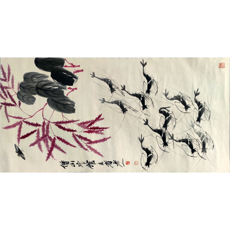 水墨虾 齐白石（款）6487