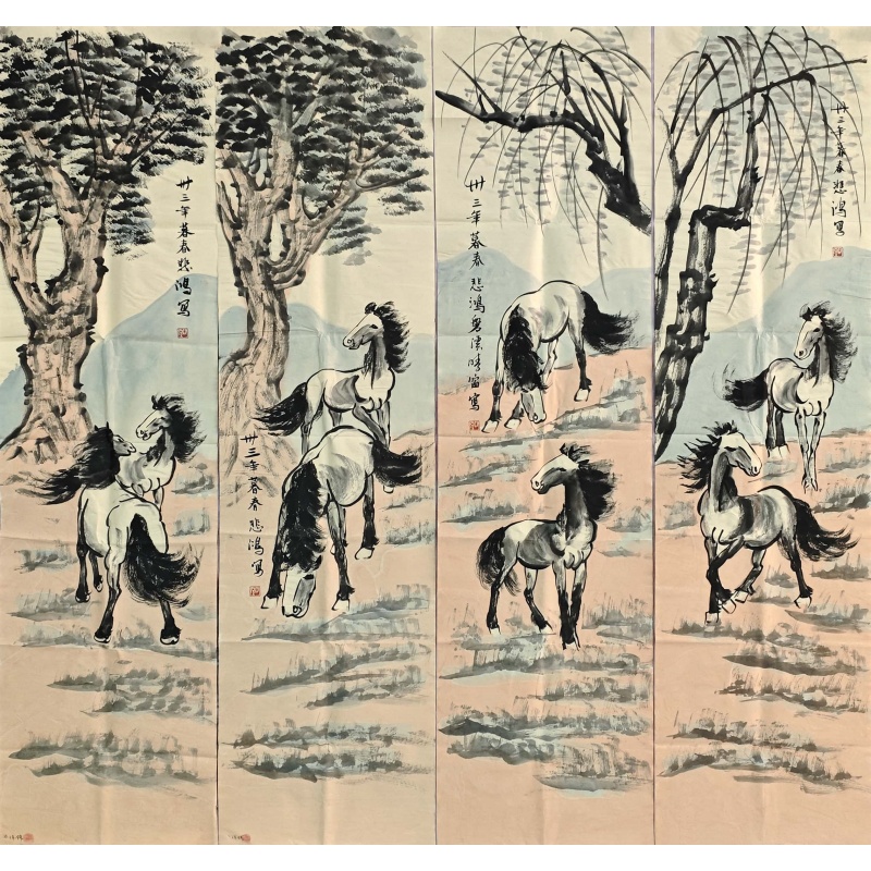 马四条屏 徐悲鸿（款） 5450