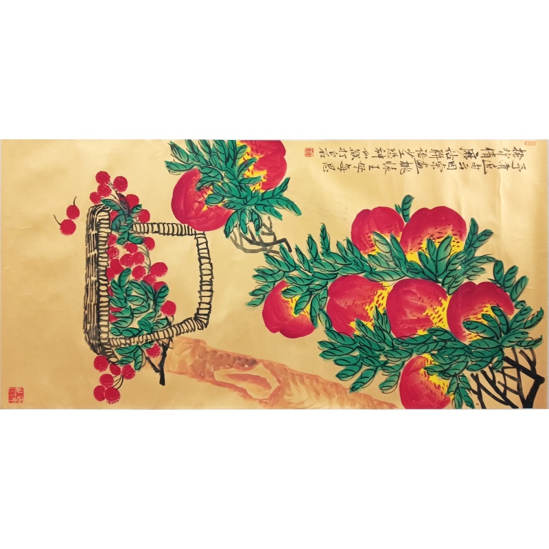 九桃五福 齐白石（款）7133
