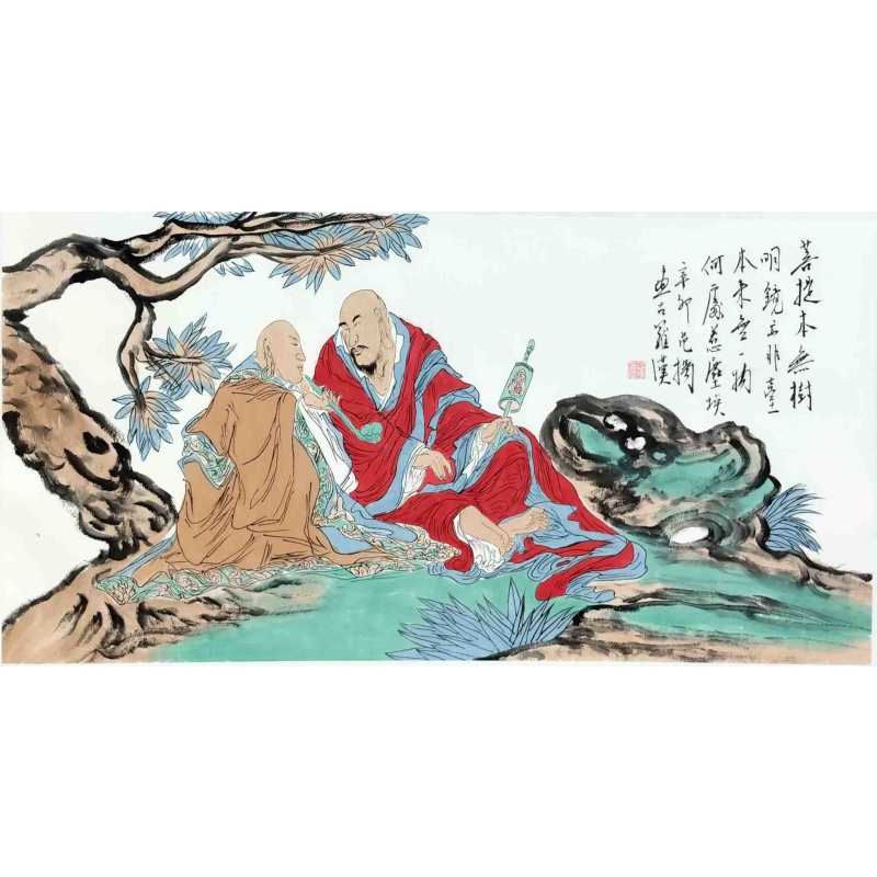 红衣罗汉菩提人物画 范杨（款）8342