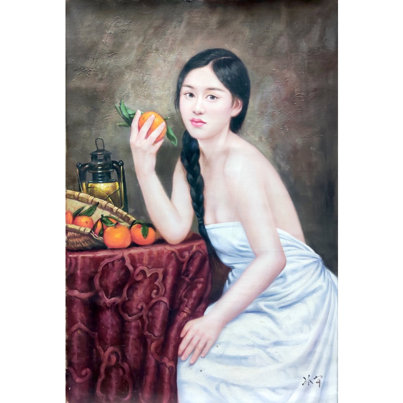 油画美女  冷军（款）  8737