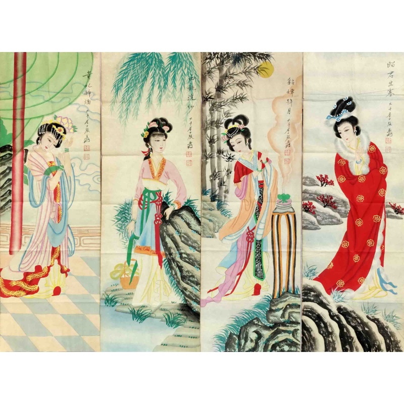 四大美人 张大千（款）8373