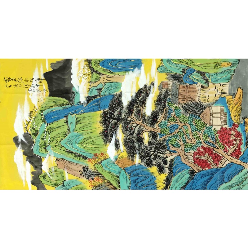 绿水青山畔 张大千（款）8377