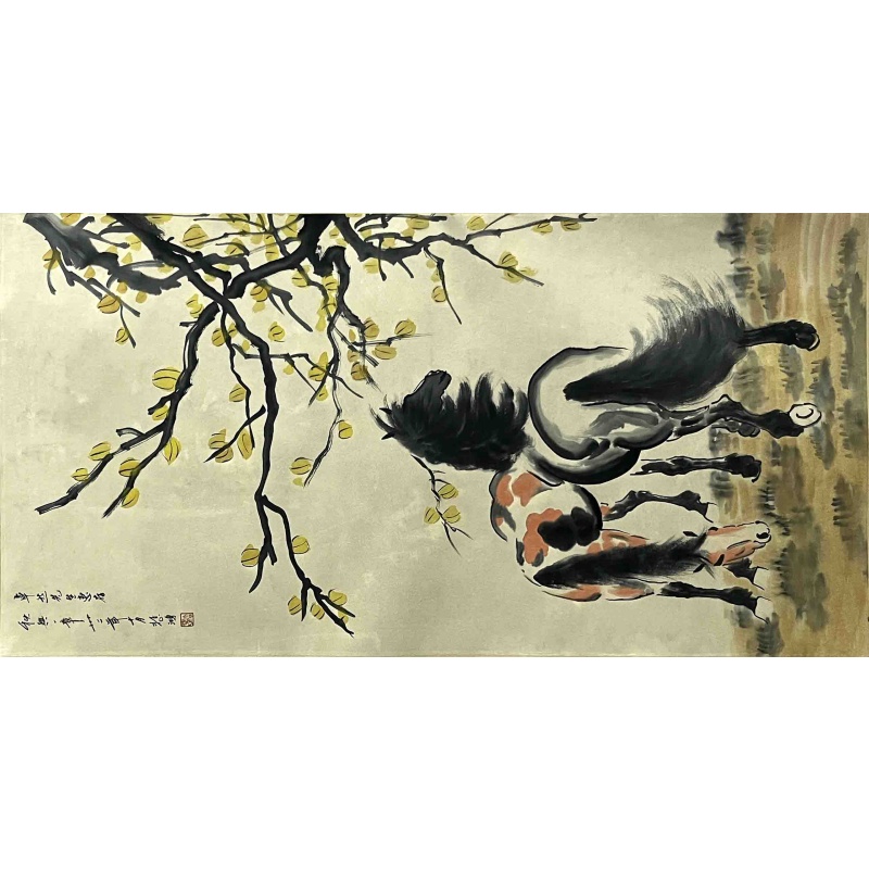 双骏图 徐悲鸿（款）8115