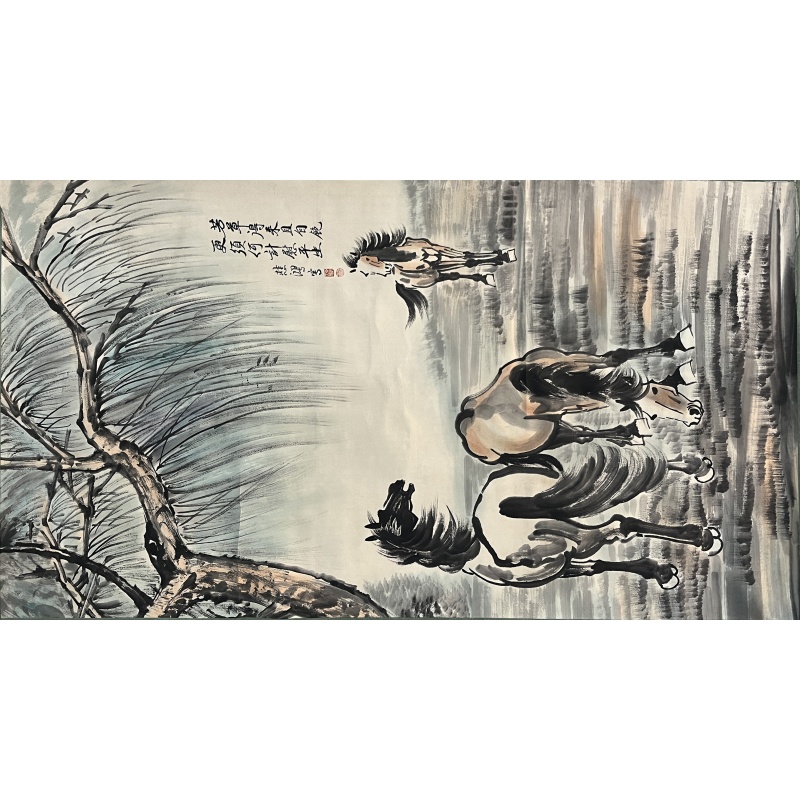 三骏图 徐悲鸿（款）7735