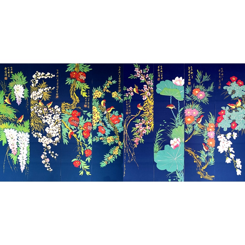 花鸟八条屏 王雪涛（款）50580