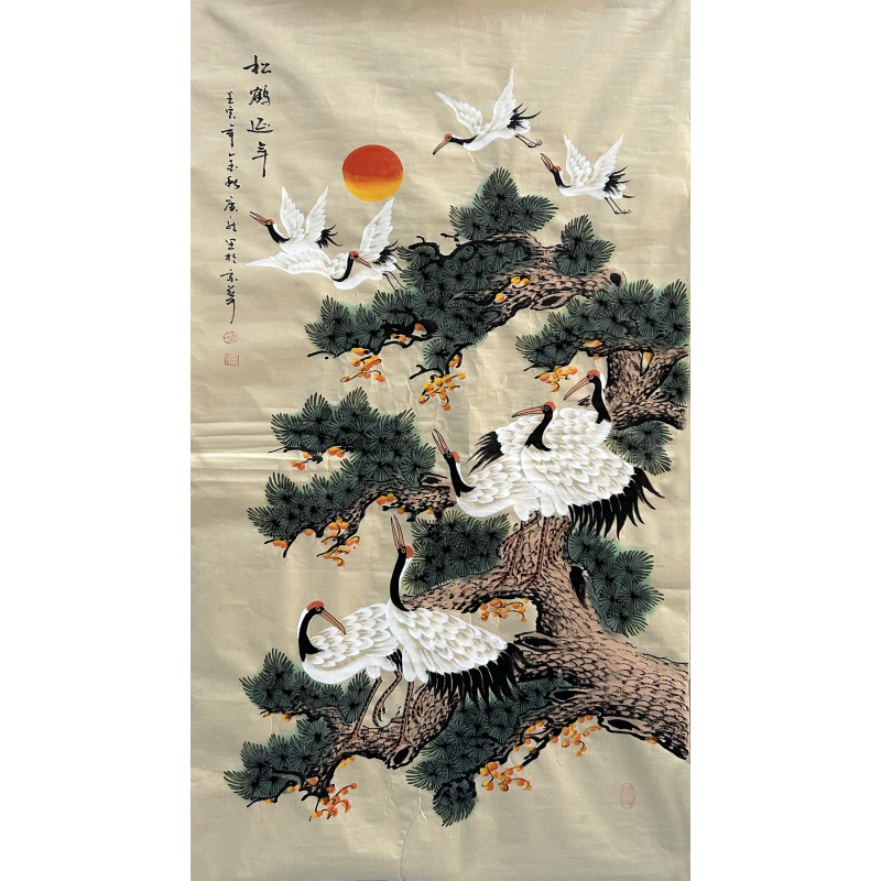 松鹤延年 吴广龙（款）6802