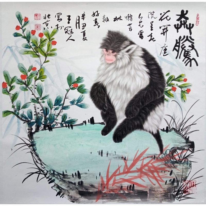 工笔猴画 王冠人（款）51949