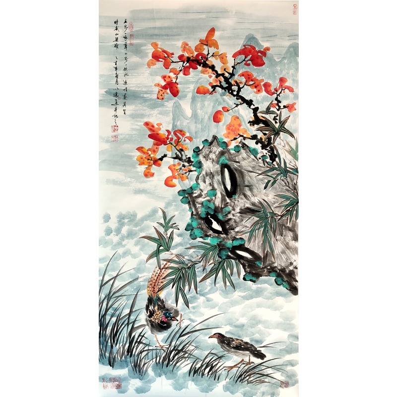 五步一啄草 朱以让（款）7740