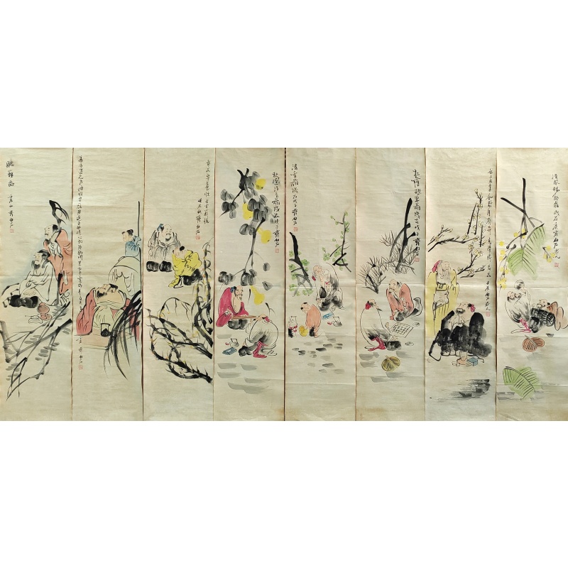 古画人物八条屏 齐白石（款）50975