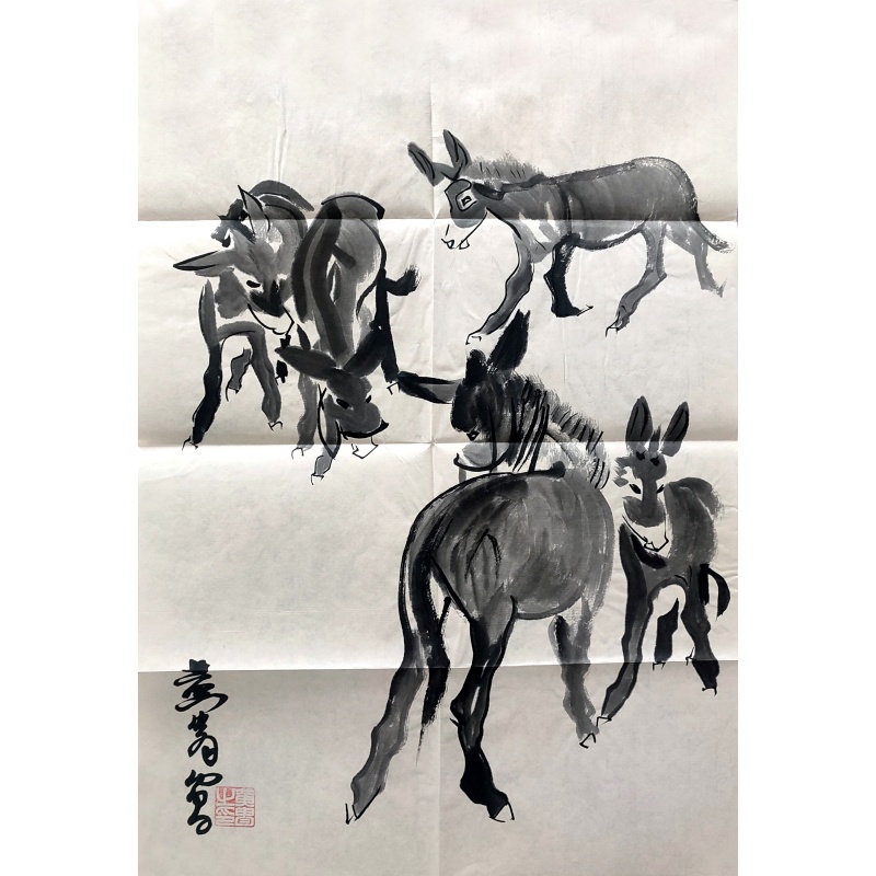 国画驴 黄胄（款）7274 