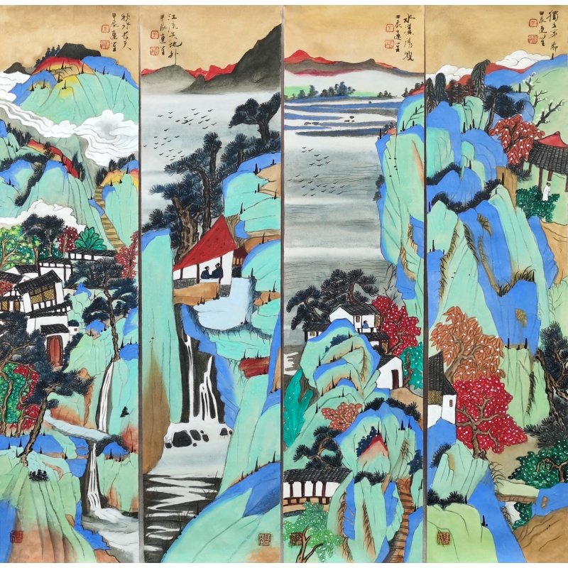 青绿山水 王连笙（款）51533