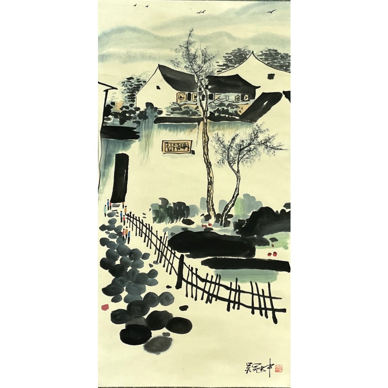 山水人家  吴冠中（款）  51731