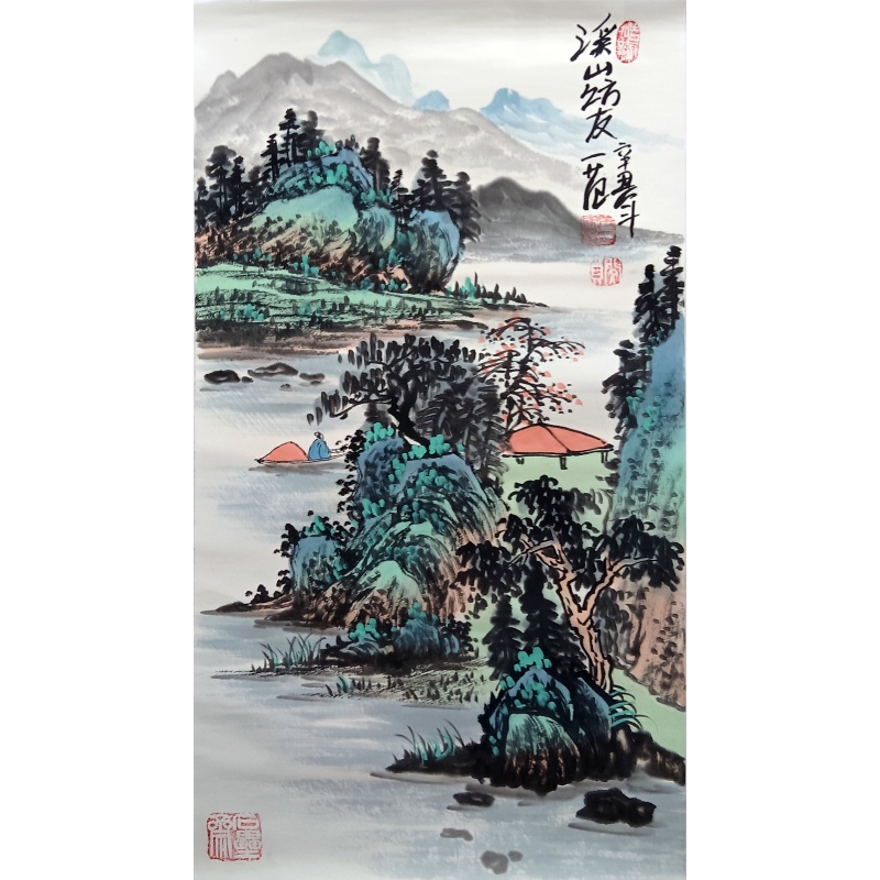 溪山访友图  7415  姜国华（款）