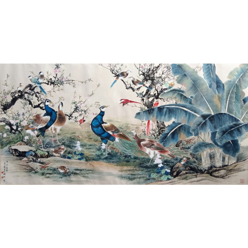 百鸟朝凤  6885  颜伯龙（款）