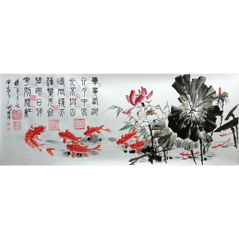 九鱼图  7009  王秘（款）