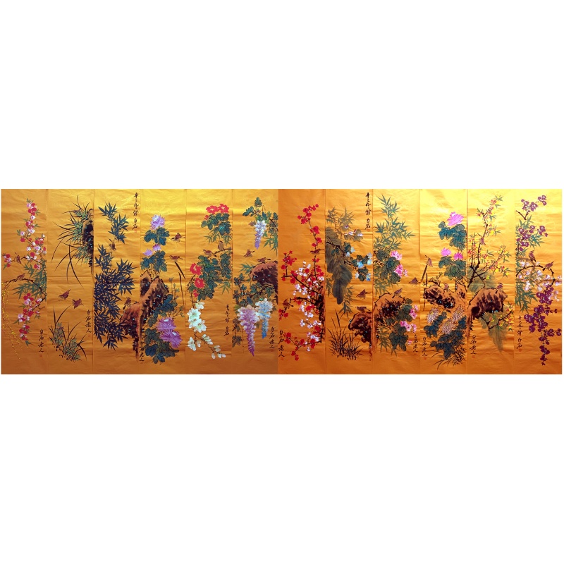 花鸟十二条屏  6727  齐白石（款）
