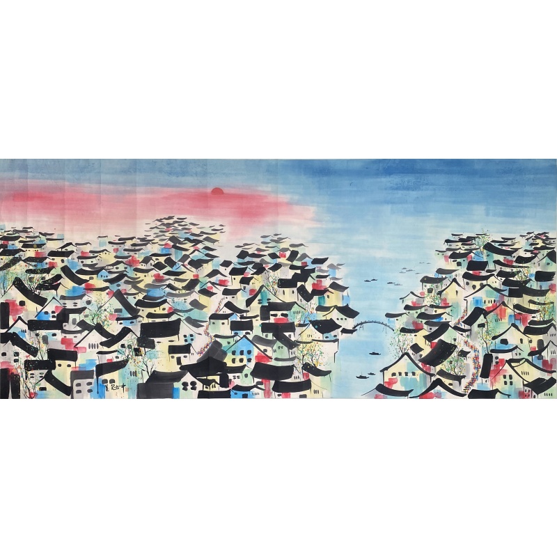 水乡  50294  吴冠中（款）