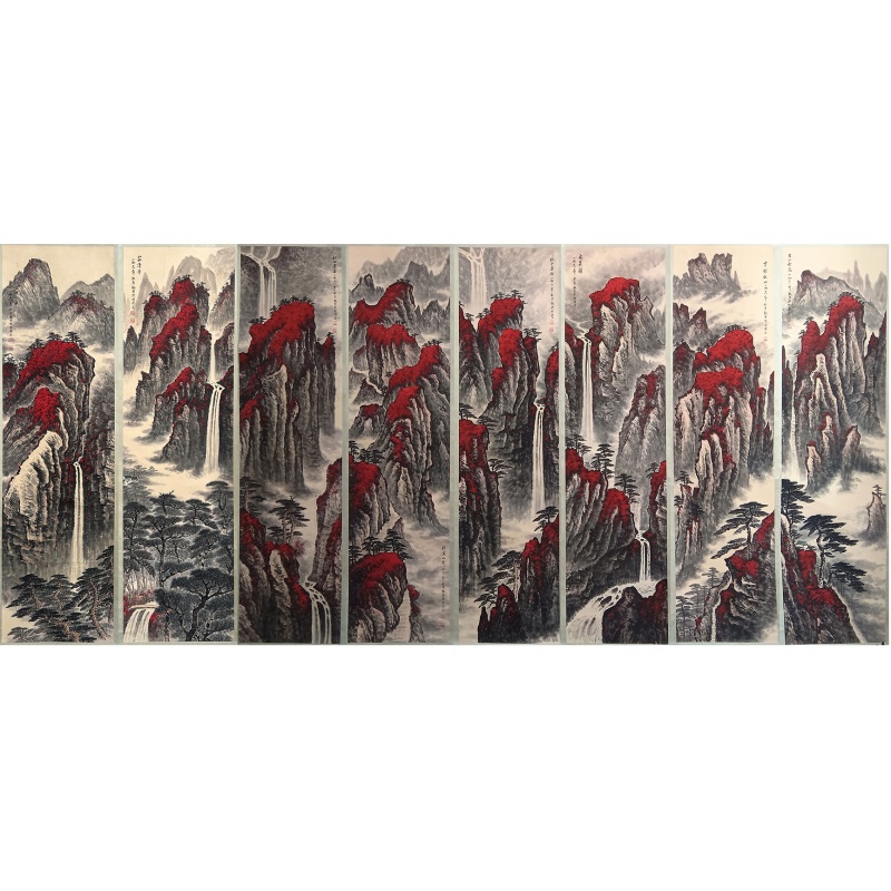 山水八条屏  50939  魏紫熙（款）