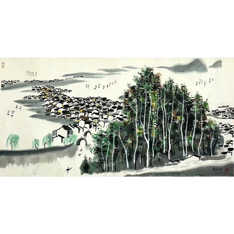 江南水景  吴冠中（款）  50529