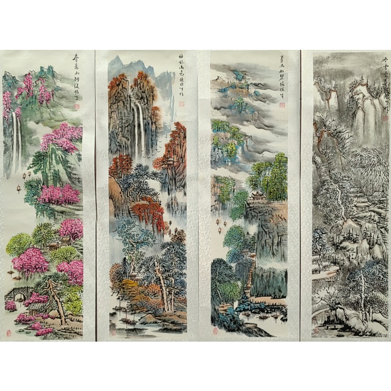 春夏秋冬四条屏 张振古（款） 52484