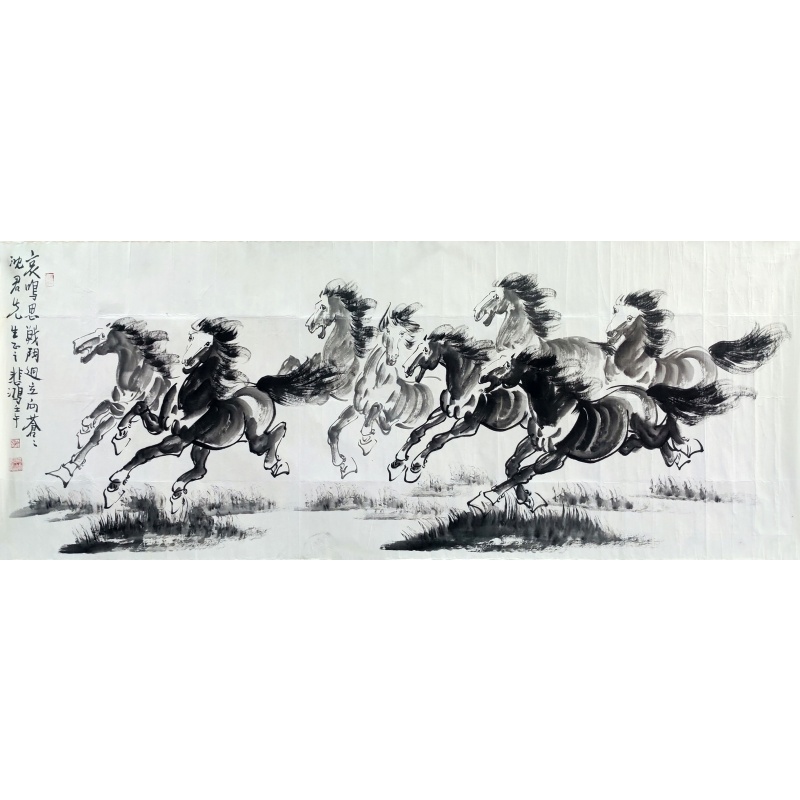八骏图 徐悲鸿（款）830026