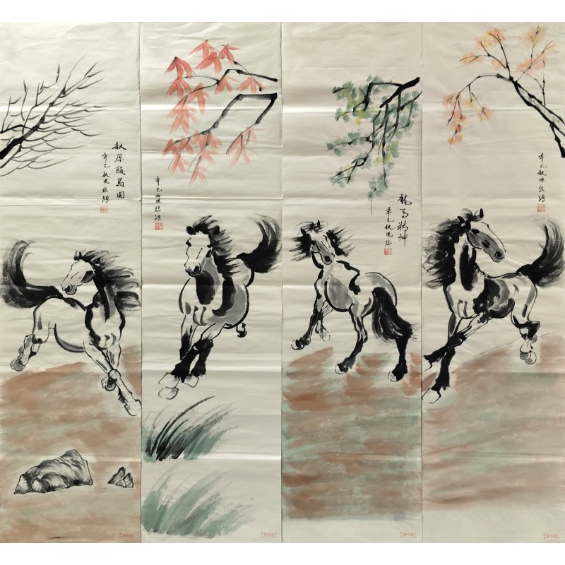 马四条屏 徐悲鸿（款）50320