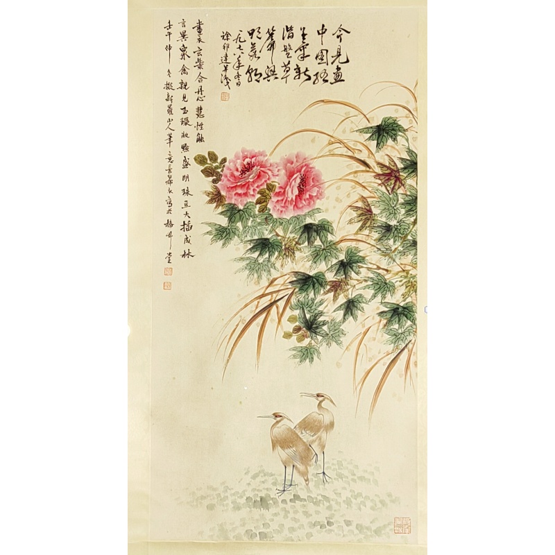 牡丹白鹭图 颜伯龙（款）54398